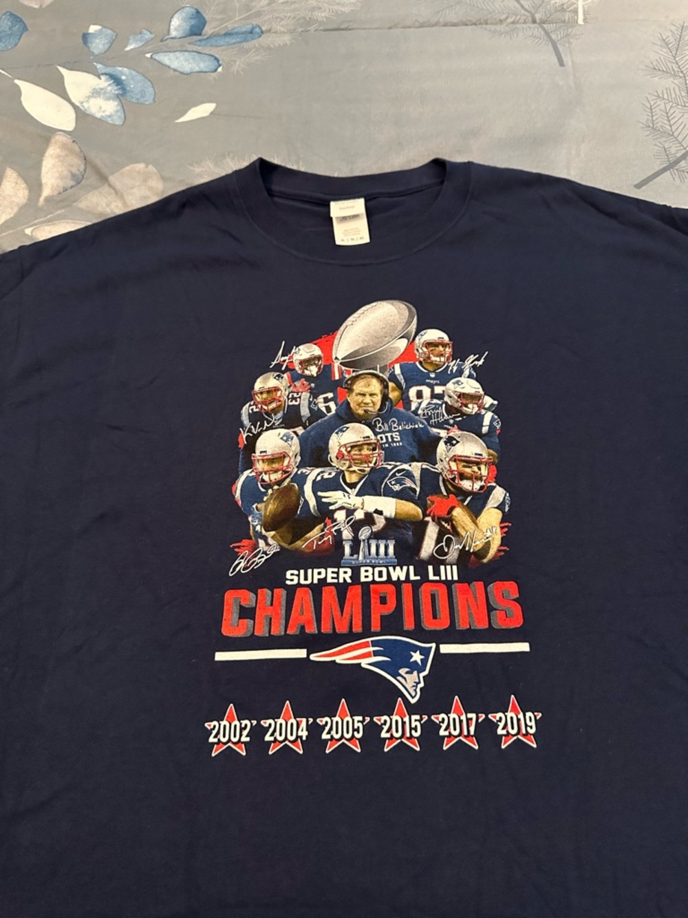 EUC New England Patriots Super Bowl LIII Champions Graphic Tee - Navy Sz XL